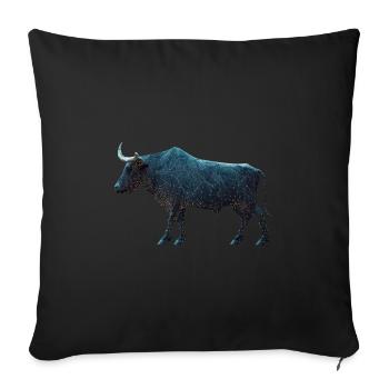 Le taureau boursier comme polygone avec un haut niveau de détail - Housse de coussin décorative 45 x 45 cm - noir - Devant