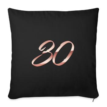 Roségold 30 - Sofakissenbezug 45 x 45 cm - Schwarz - Vorne