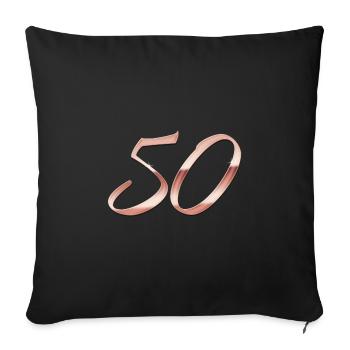 Roségold 50 - Sofakissenbezug 45 x 45 cm - Schwarz - Vorne