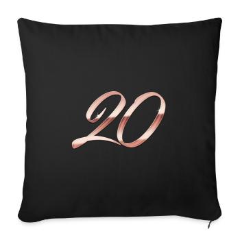 Roségold 20 - Sofakissenbezug 45 x 45 cm - Schwarz - Vorne