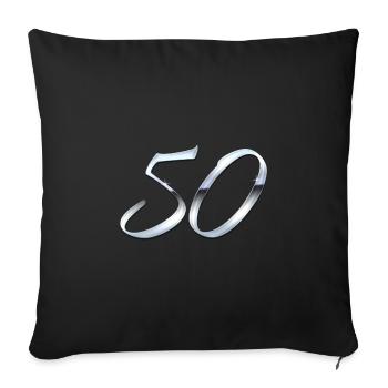 Argent 50 - Housse de coussin décorative 45 x 45 cm - noir - Devant