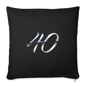 Argent 40 - Housse de coussin décorative 45 x 45 cm - noir - Devant