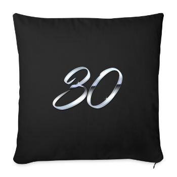Argent 30 - Housse de coussin décorative 45 x 45 cm - noir - Devant