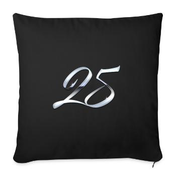 Argent 25 - Housse de coussin décorative 45 x 45 cm - noir - Devant
