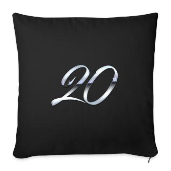 Argent 20 - Housse de coussin décorative 45 x 45 cm - noir - Devant