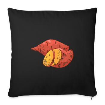 Retro Vintage Grunge Style Süsskartoffel - Sofakissenbezug 45 x 45 cm - Schwarz - Vorne