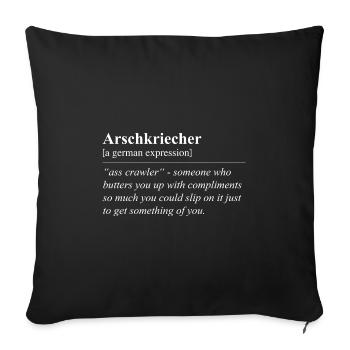 Ass Crawler Funny German Idiom - Sofa pillowcase 17,3'' x 17,3'' (45 x 45 cm) - black - Front