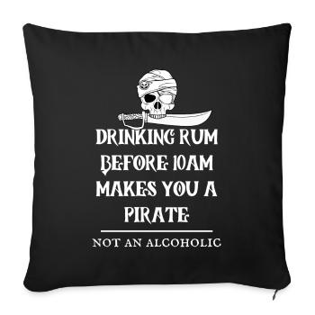 Citation drôle de pirate de rhum disant amusement alcoolique cool - Housse de coussin décorative 45 x 45 cm - noir - Devant