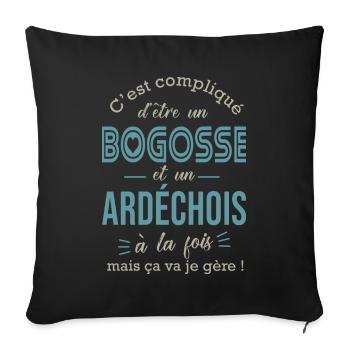 Ardéchois cadeau ardéche ardeche ardechois - Housse de coussin décorative 45 x 45 cm - noir - Devant
