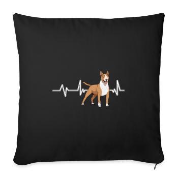 Bullterrier Bull Terrier Heartbeat - Housse de coussin décorative 45 x 45 cm - noir - Devant