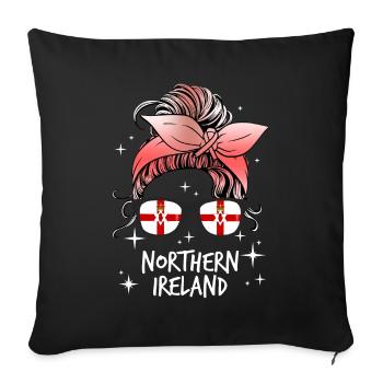 Irlande du Nord - Housse de coussin décorative 45 x 45 cm - noir - Devant