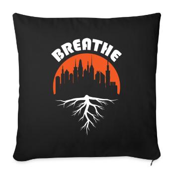 Forest or Building Save Nature - Sofa pillowcase 17,3'' x 17,3'' (45 x 45 cm) - black - Front