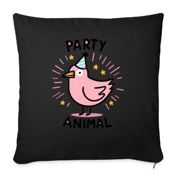 Fête Mer du Nord Mouette Oiseau Fête Chapeau Anniversaire Célébration - Housse de coussin décorative 45 x 45 cm - noir - Devant