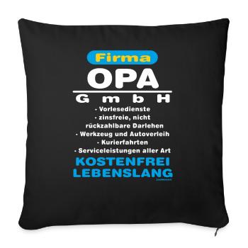 BD - Firma Opa GmbH - Kostenfrei Lebenslang - - Sofakissenbezug 45 x 45 cm - Schwarz - Vorne