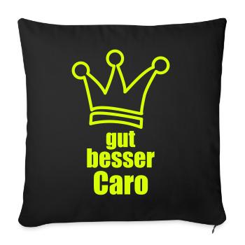 Caro - Sofakissenbezug 45 x 45 cm - Schwarz - Vorne