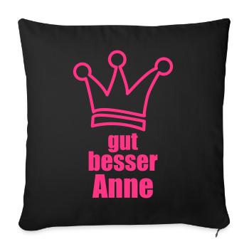 Anne - Sofakissenbezug 45 x 45 cm - Schwarz - Vorne