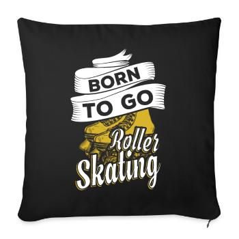 Rollschuhe - Sofakissenbezug 45 x 45 cm - Schwarz - Vorne