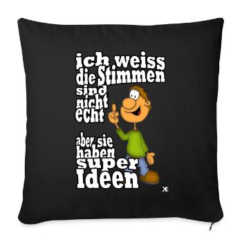 die Stimmen sind nicht echt am Geburtstag Festival - Sofakissenbezug 45 x 45 cm - Schwarz - Vorne