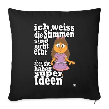 De bonnes idées. Chemise pour toutes les femmes, dames filles - Housse de coussin décorative 45 x 45 cm - noir - Devant