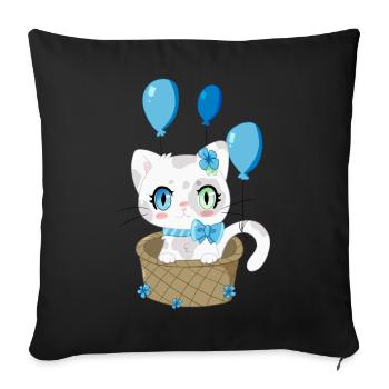 Baby Kitty, The Sweet Kitten - Sofa pillowcase 17,3'' x 17,3'' (45 x 45 cm) - black - Front