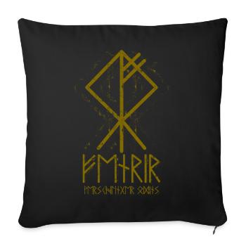 FENRIR VERSCHLINGER ODINS Runes Viking Wolf Rune - Sofa pillowcase 17,3'' x 17,3'' (45 x 45 cm) - black - Front