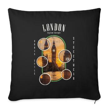 London England UK City Skyline Streetwear - Sofa pillowcase 17,3'' x 17,3'' (45 x 45 cm) - black - Front