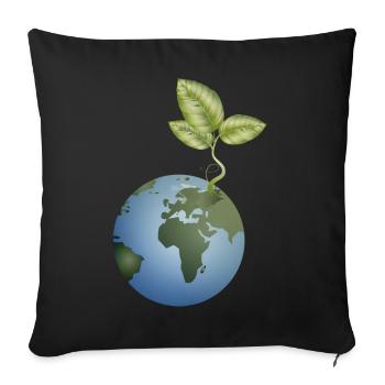 in the soil unfolds - Sofa pillowcase 17,3'' x 17,3'' (45 x 45 cm) - black - Front