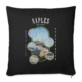 Naples Naples Italy City Skyline Holiday Love - Sofa pillowcase 17,3'' x 17,3'' (45 x 45 cm) - black - Front