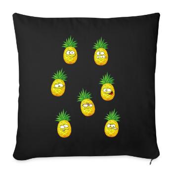 Annanas - Sofa pillowcase 17,3'' x 17,3'' (45 x 45 cm) - black - Front