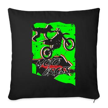 Motocross Stunt - Sofa pillowcase 17,3'' x 17,3'' (45 x 45 cm) - black - Front
