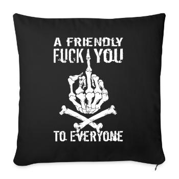Un fuck you amical à tout le monde - Version allemande - Housse de coussin décorative 45 x 45 cm - noir - Devant