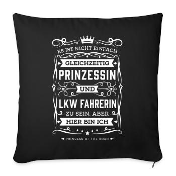 Lustiger Spruch Lkw Fahrer Geschenk Lkw-Fahrerin - Sofakissenbezug 45 x 45 cm - Schwarz - Vorne