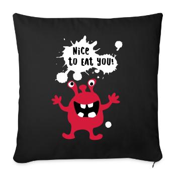 Monster Cool Comics Quotes Funny Fun - Sofa pillowcase 17,3'' x 17,3'' (45 x 45 cm) - black - Front