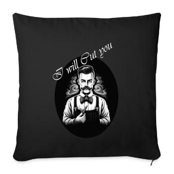 Barber_I vous coupera - Housse de coussin décorative 45 x 45 cm - noir - Devant
