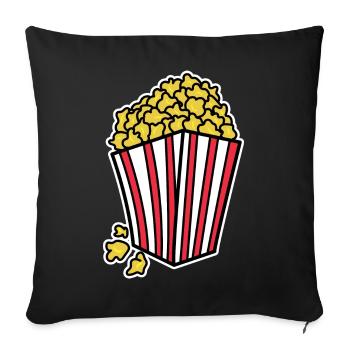 Popcorn Theater Kino Filme Streaming Dvd Abend - Sofakissenbezug 45 x 45 cm - Schwarz - Vorne