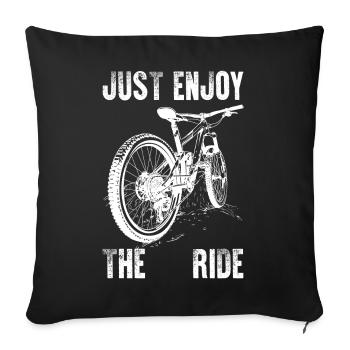 Profitez simplement de la balade à vélo Graphique - Housse de coussin décorative 45 x 45 cm - noir - Devant