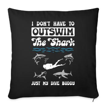 Diving With Shack - Sofa pillowcase 17,3'' x 17,3'' (45 x 45 cm) - black - Front