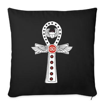 Egyptian Cross of Life (White) - Sofa pillowcase 17,3'' x 17,3'' (45 x 45 cm) - black - Front