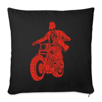 The Red Biker from Hell - Sofa pillowcase 17,3'' x 17,3'' (45 x 45 cm) - black - Front