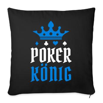 Poker King Casino Gambling Professional Player Card Game - Sofa pillowcase 17,3'' x 17,3'' (45 x 45 cm) - black - Front