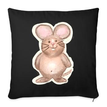 Mouse - Sofa pillowcase 17,3'' x 17,3'' (45 x 45 cm) - black - Front