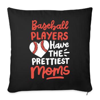 Baseball-Mama Baseball-Spieler - Sofakissenbezug 45 x 45 cm - Schwarz - Vorne