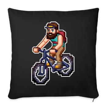 Mountain Bike Pixel Art - Sofa pillowcase 17,3'' x 17,3'' (45 x 45 cm) - black - Front