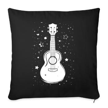 Ukulele Illustration - Sofa pillowcase 17,3'' x 17,3'' (45 x 45 cm) - black - Front