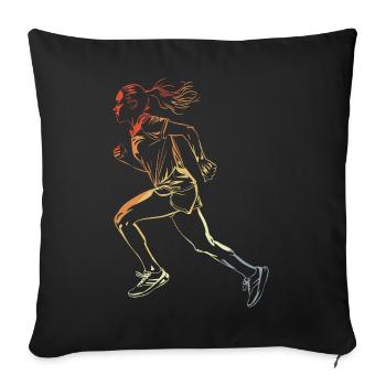 Runner Drawing Retro Style - Sofa pillowcase 17,3'' x 17,3'' (45 x 45 cm) - black - Front