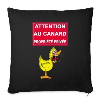 Attention au canard ! - Housse de coussin décorative 45 x 45 cm - noir - Devant