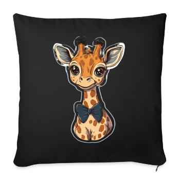 Girafe - Housse de coussin décorative 45 x 45 cm - noir - Devant