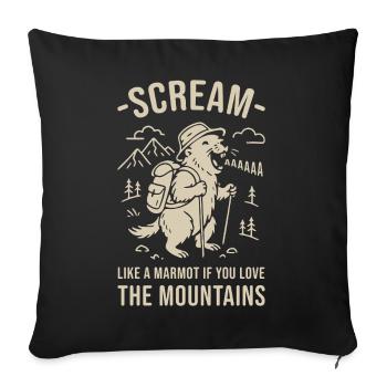 Scream Like a Marmot - Mountain Lover Wild Side - Sofa pillowcase 17,3'' x 17,3'' (45 x 45 cm) - black - Front