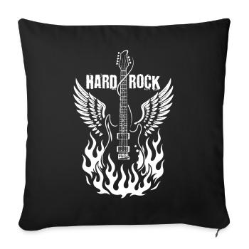 Lightning Guitar with Wings and Flames - Sofa pillowcase 17,3'' x 17,3'' (45 x 45 cm) - black - Front