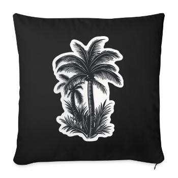 Palmier - Housse de coussin décorative 45 x 45 cm - noir - Devant